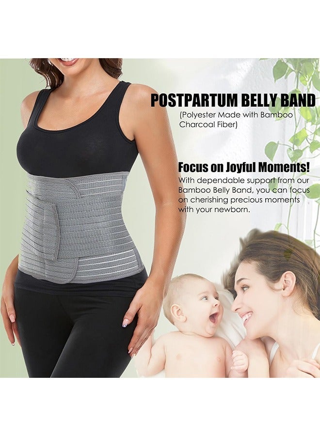 حزام ما بعد الولادة، حزام بطن قابل للتعديل مصنوع من ألياف فحم الخيزران، حزام ما بعد الولادة القيصرية، حزام دعم البطن للتعافي - Image 4